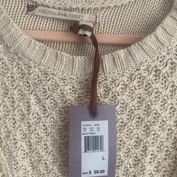 Beautiful Ecru Sweater by Chelsea and Violet - Picture 2 of 4